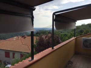 tende a capanno con struttura antracite e tessuto grigio RIF: TS29