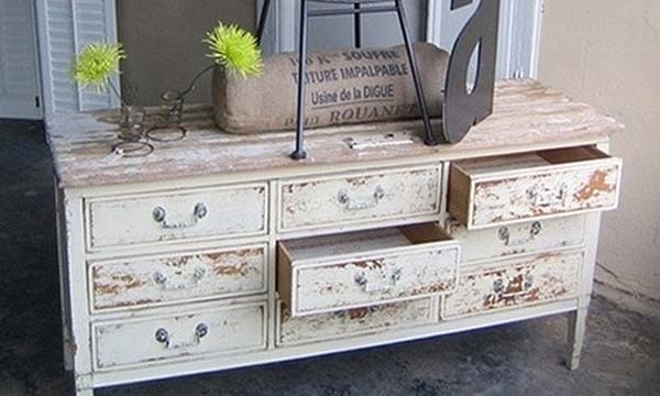 mobile shabby chic bianco decapato