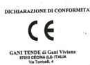 Certificato conformità tende da sole