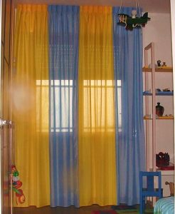 tenda per cameretta gialla e azzurra RIF: TC379