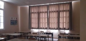 tenda oscurante in tessuto ingnifugo per scuola