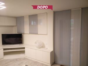 tende a pannelli per sala con colori alternati 2